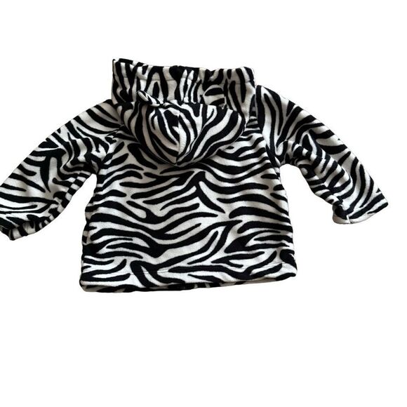 Carter’s Black & Pink Zebra Print Fleece Hoodie Jacket Size 6 Months - Picture 4 of 7